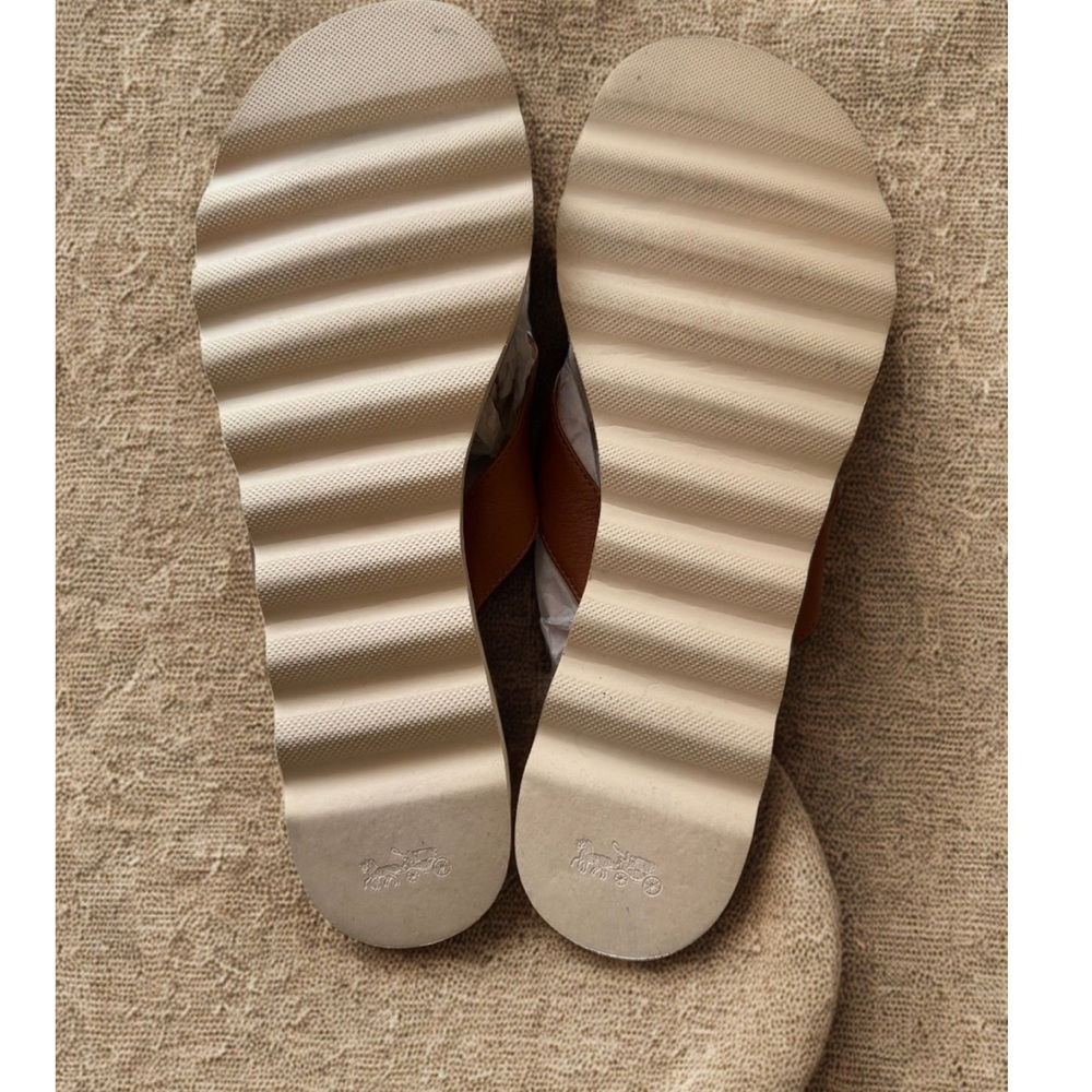 Coach Women's Brown Leather Sandals- Size 9.5 - Picture 4 of 7